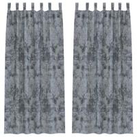 VidaXL Velvet gordijnen 2 pcs zilvergrijs 245 x 140 cm fluweel - thumbnail