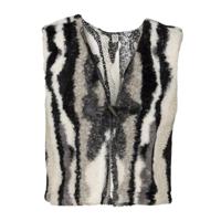 KIEstone Meisjes gilet - Plum - Grijs & Off wit - thumbnail