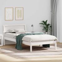 Bedframe met hoofdeinde Wit 90 x 200 cm Massief grenenhout - thumbnail