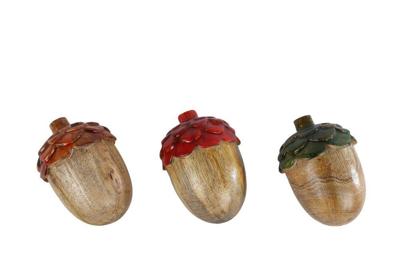 Sculptuur Acorn naturel/kleur a3 mango/aluminium