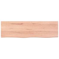 Wastafelblad 100x30x(2-4) cm behandeld massief hout lichtbruin - thumbnail