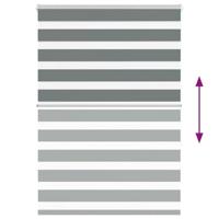 VidaXL Zebra rolgordijn 100x150 cm stofbreedte 95,9 cm donkergrijs - thumbnail