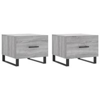 Salontafels 2 st 50x50x40 cm bewerkt hout grijs sonoma eiken - thumbnail