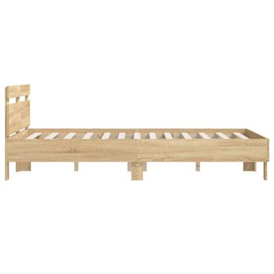 Bedframe met hoofdeinde bewerkt hout sonoma eiken 135x190 cm