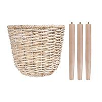 QUVIO Bloempot geweven op driepoot - S - thumbnail