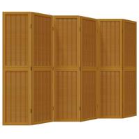 Kamerscherm met 6 panelen massief paulowniahout bruin - thumbnail