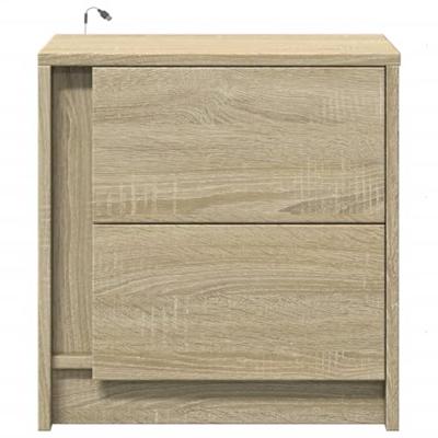 Nachtkastjes met LED-verlichting 2 st bewerkt hout sonoma eiken