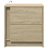 Nachtkastjes met LED-verlichting 2 st bewerkt hout sonoma eiken - thumbnail