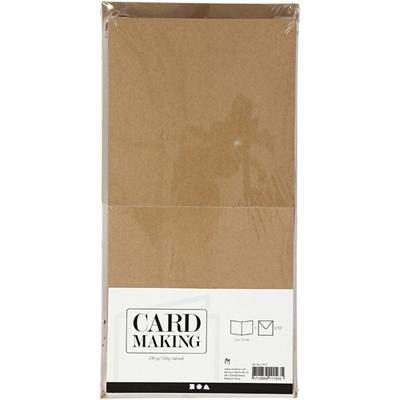 Creativ Company Kaarten en enveloppen, afmeting kaart 15x15 cm, afmeting envelop 16x16 cm, 120+240 gr, naturel, 50 set/ 1 doos - thumbnail