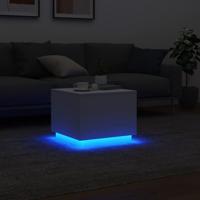 Salontafel met LED-verlichting 50x50x40 cm wit - thumbnail