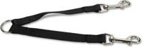 Hondenriem nylon koppelstuk duo 17.5cm x 15mm zwart - thumbnail