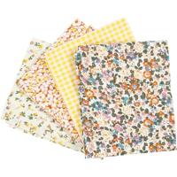 Creativ Company Patchwork stof geel 45x55cm, 4st. - thumbnail