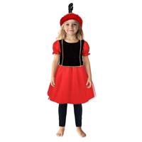 Pietenjurk Zwart/rood 98-104 Cm - thumbnail