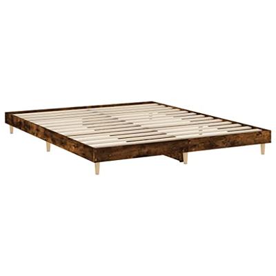 Bedframe zonder matras hout gerookt eikenkleurig 150x200 cm Bedframe zonder matras hout gerookt eikenkleurig 150x200 cm