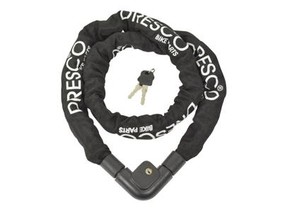 Dresco Kettingslot 150 cm x 10 mm staal/polyester zwart