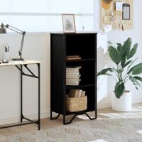 Boekenkast 50x31x106 cm bewerkt hout zwart - thumbnail