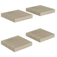 VidaXL Wandschappen zwevend 4 st 23x23,5x3,8 cm mdf eikenkleurig - thumbnail
