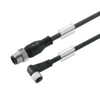 Weidmüller 9456670500 Sensor/actuator connector, geassembleerd M12 Stekker, recht, Bus, haaks 5.00 m Aantal polen (sensoren): 4 1 stuk(s)