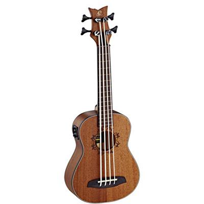 Ortega LIZZY-BSFL-GB Lizard Series Short Scale Uke Bass Natural fretloze E/A bas ukelele met gigbag