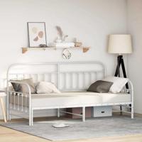 Bedframe voor een daybed met hoofdeinde Wit 90 x 190 cm Staal - thumbnail