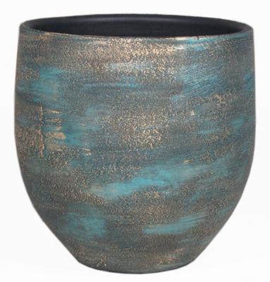 Floran pot madeira blauw goud maat in cm: 24 x 24 Floran pot madeira blauw goud maat in cm: 24 x 24