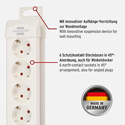 Brennenstuhl Premium-Line stekkerdoos 6-voudig wit 3m H05VV-F 3G1,5 - 1952260100 Brennenstuhl Premium-Line stekkerdoos 6-voudig wit 3m H05VV-F 3G1,5 - 1952260100