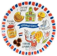 Blond Amsterdam taartbord aardewerk hollands glorie 18x2cm multi - thumbnail