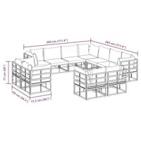 Tuinbankenset met kussen 11 pcs Zwart Aluminium - thumbnail