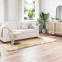 VidaXL Nep schapenvacht tapijt tafalla crème 80 x 250 cm polyester - thumbnail