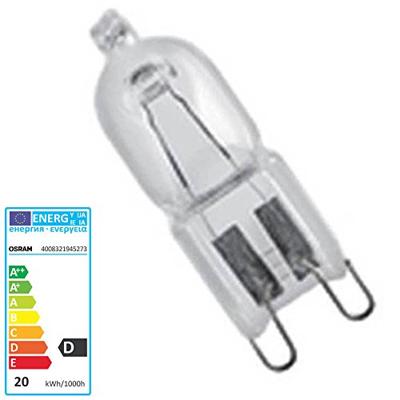 OSRAM HOMELIGHTING Eco-halogeenlamp Energielabel: G (A - G) G9 43 mm 230 V 20 W Warmwit Stiftfitting Dimbaar 2 stuk(s)