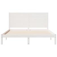 Bedframe extra lang zonder matras massief hout wit 160x210 cm - thumbnail