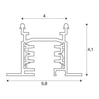 SLV 2 meter3-Fase Rail 2 meter inbouw wit - 1001531 - thumbnail