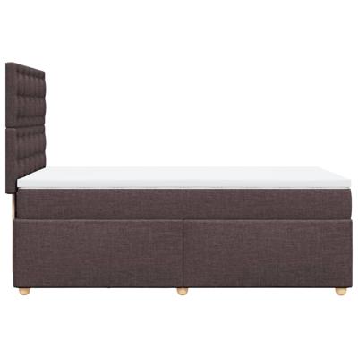 Boxspring met matras stof donkerbruin 140x200 cm - thumbnail