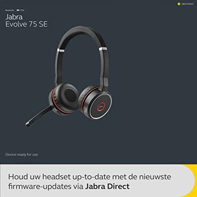 Jabra Evolve 75 Second Edition - UC On Ear headset Radiografisch, Bluetooth, Kabel Stereo Zwart Ruisonderdrukking (microfoon), Noise Cancelling Headset, Incl.