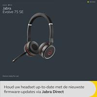 Jabra Evolve 75 Second Edition - UC On Ear headset Radiografisch, Bluetooth, Kabel Stereo Zwart Ruisonderdrukking (microfoon), Noise Cancelling Headset, Incl. - thumbnail