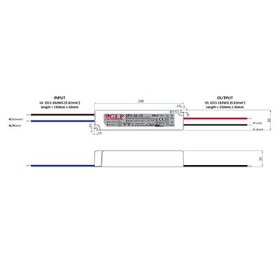 GLP - LED voedingsadapter - 12V 24W 2A - geschikt voor 12V LED-verlichting - IP67 waterdicht