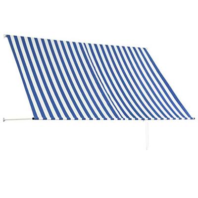 Zonwering uitschuifbaar 250x150 cm blauw en wit Zonwering uitschuifbaar 250x150 cm blauw en wit