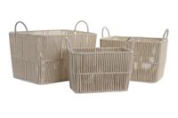 Mandenset DKD Home Decor Beige Metaal 39 x 29 x 31 cm 3 Onderdelen - thumbnail