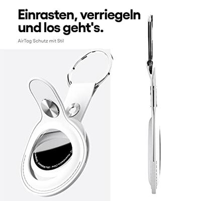 KeyBudz AirTag leather keyring - White KeyBudz AirTag leather keyring - White