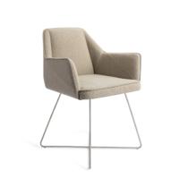 Jesper Home Eetkamerstoel 'Tome' Cross Steel, kleur Great Greige - thumbnail