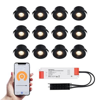 Set van 12 Cadiz Smart LED Mini Inbouwspots - Veranda spots - 12V 3W 200lm - Dimbaar - Wifi & Bluetooth - 2700K - IP44 waterdicht - Zwart Set van 12 Cadiz Smart LED Mini Inbouwspots - Veranda spots - 12V 3W 200lm - Dimbaar - Wifi & Bluetooth - 2700K - IP44 waterdicht - Zwart
