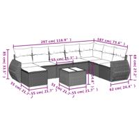 8-delige Loungeset met kussens poly rattan beige - thumbnail