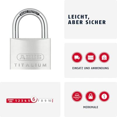 ABUS Hangslot 64Ti/60 B/Dfnli - 64TI/60 B/DFNLI - 64TI/60 B/DFNLI