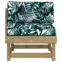 Hoekbanken 2 st met kussens gempregneerd grenenhout - thumbnail