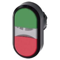 Siemens 3SU10013AB420AA0 3SU1001-3AB42-0AA0 Dubbele drukknop Kunststof frontring Knop Zwart, Groen, Rood 1 stuk(s) - thumbnail