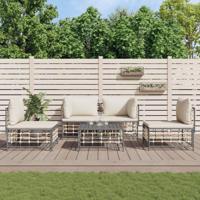 5-delige Loungeset met kussens poly rattan antracietkleurig - thumbnail