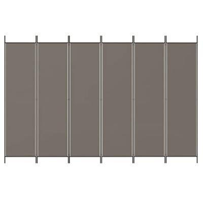 Kamerscherm met 6 panelen 300x200 cm stof antracietkleurig