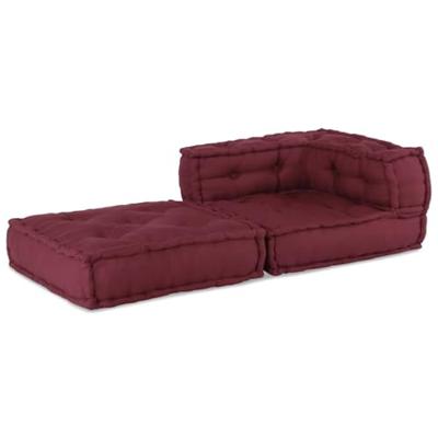 Poef modulair kastanjebruin 70x70x54 stof