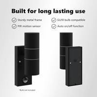 VidaXL Buiten wandlamp zwart 7 x 10 x 22 cm rvs en glas - thumbnail