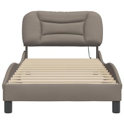 Bedframe met LED zonder matras 120x200 cm stof taupe